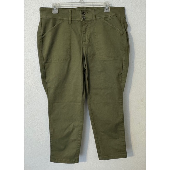 torrid Pants - Torrid Crop Aviator Pants Skinny Stretch Twill Mid-Rise Olive Green Size 14